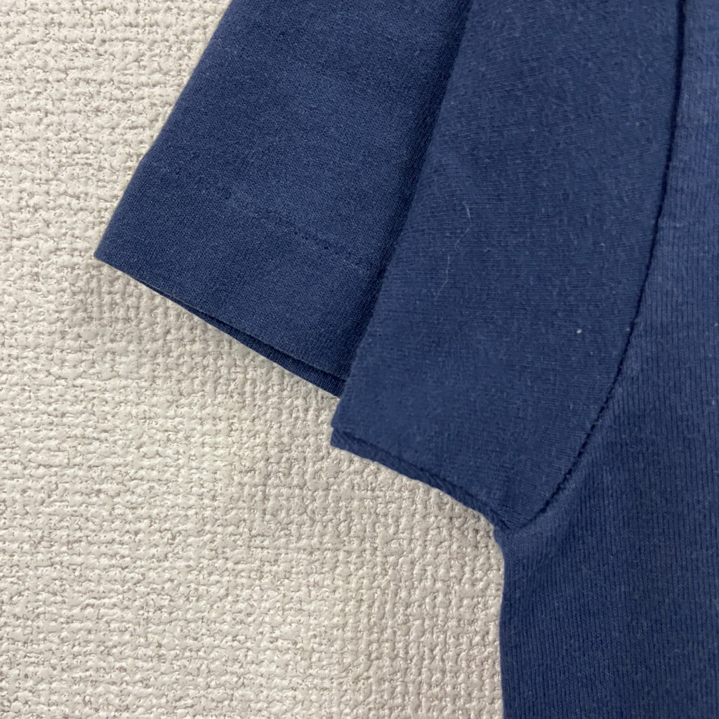 FRUIT OF THE LOOM　フルーツオブザルーム　半袖プリントTシャツ　シングルステッチ　ヴィンテージ　紺　ネイビー　Sサイズ　古着
