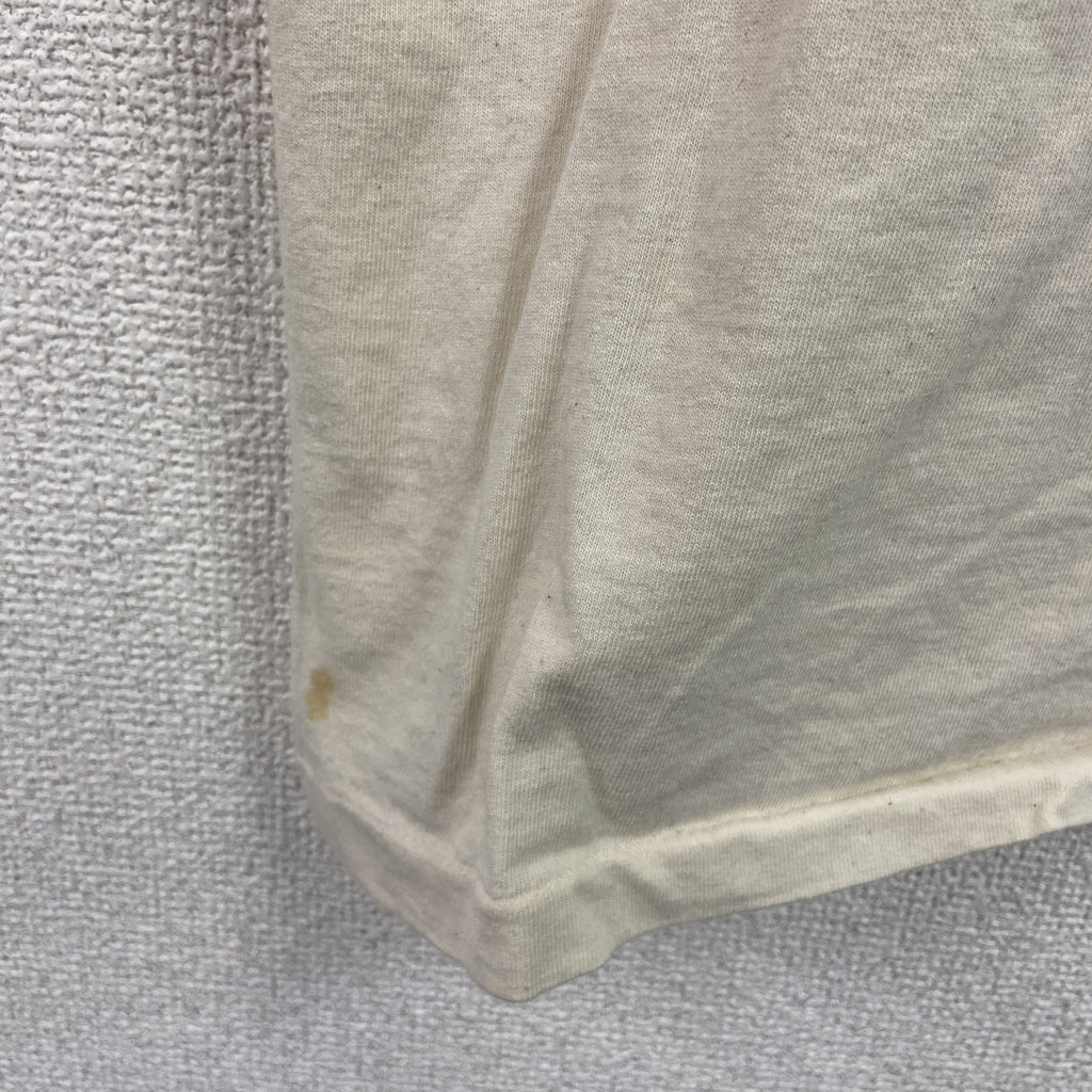 Hanes　ヘインズ　半袖プリントTシャツ　シングルステッチ　ヴィンテージ　クリーム色　Lサイズ カットソー メンズ コットン 古着