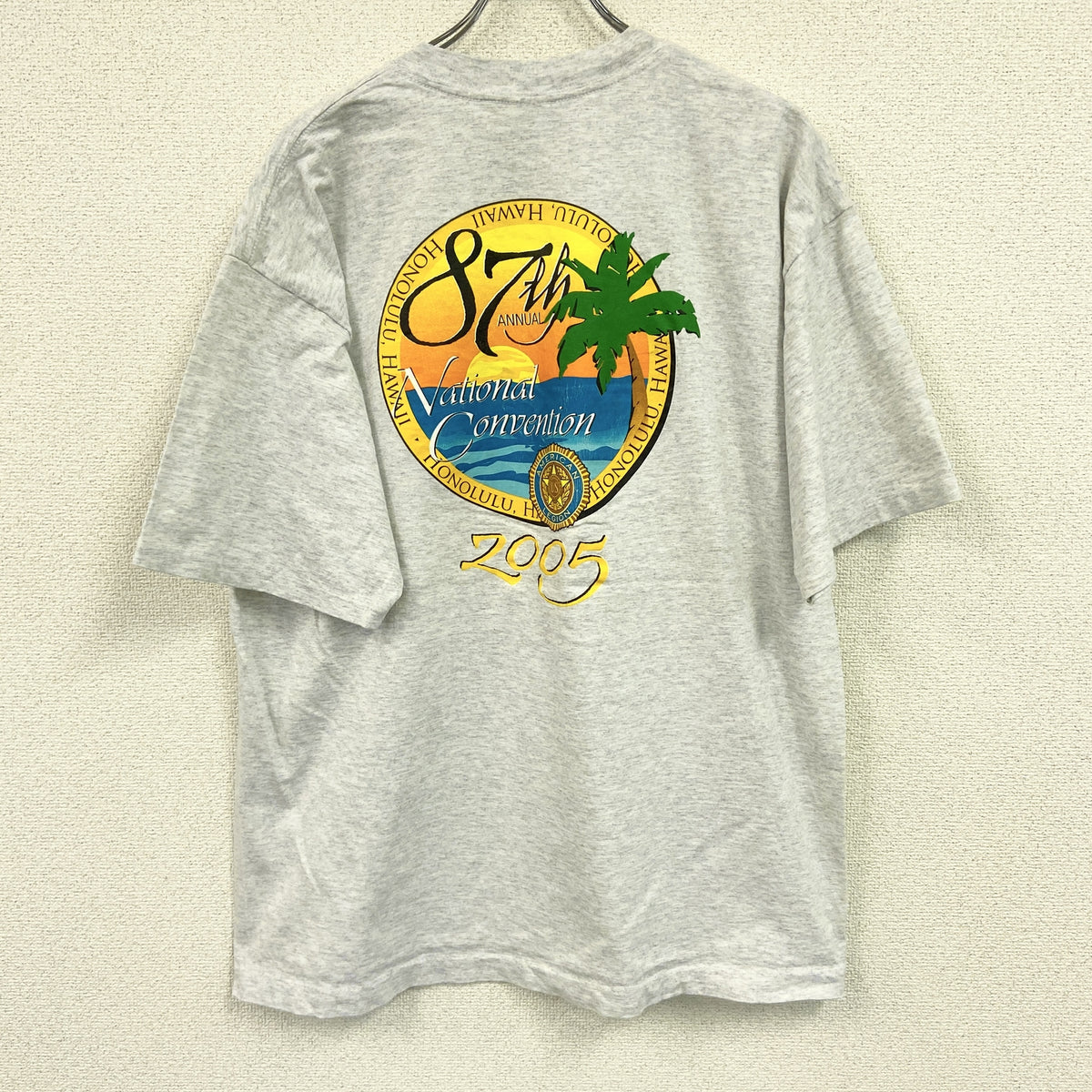 ALORE　半袖プリントTシャツ　シングルステッチ　ヴィンテージ　霜降りグレー　XLサイズ　古着