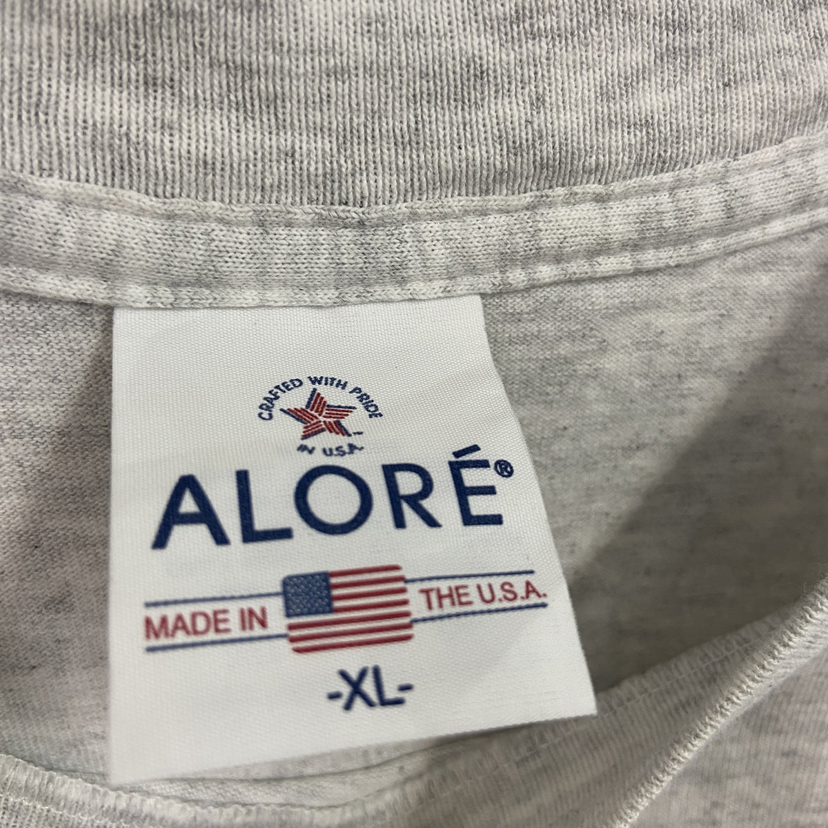 ALORE　半袖プリントTシャツ　シングルステッチ　ヴィンテージ　霜降りグレー　XLサイズ　古着