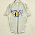 the fun ships　半袖プリントTシャツ　シングルステッチ　ヴィンテージ　霜降りグレー　Lサイズ カットソー メンズ コットン 古着