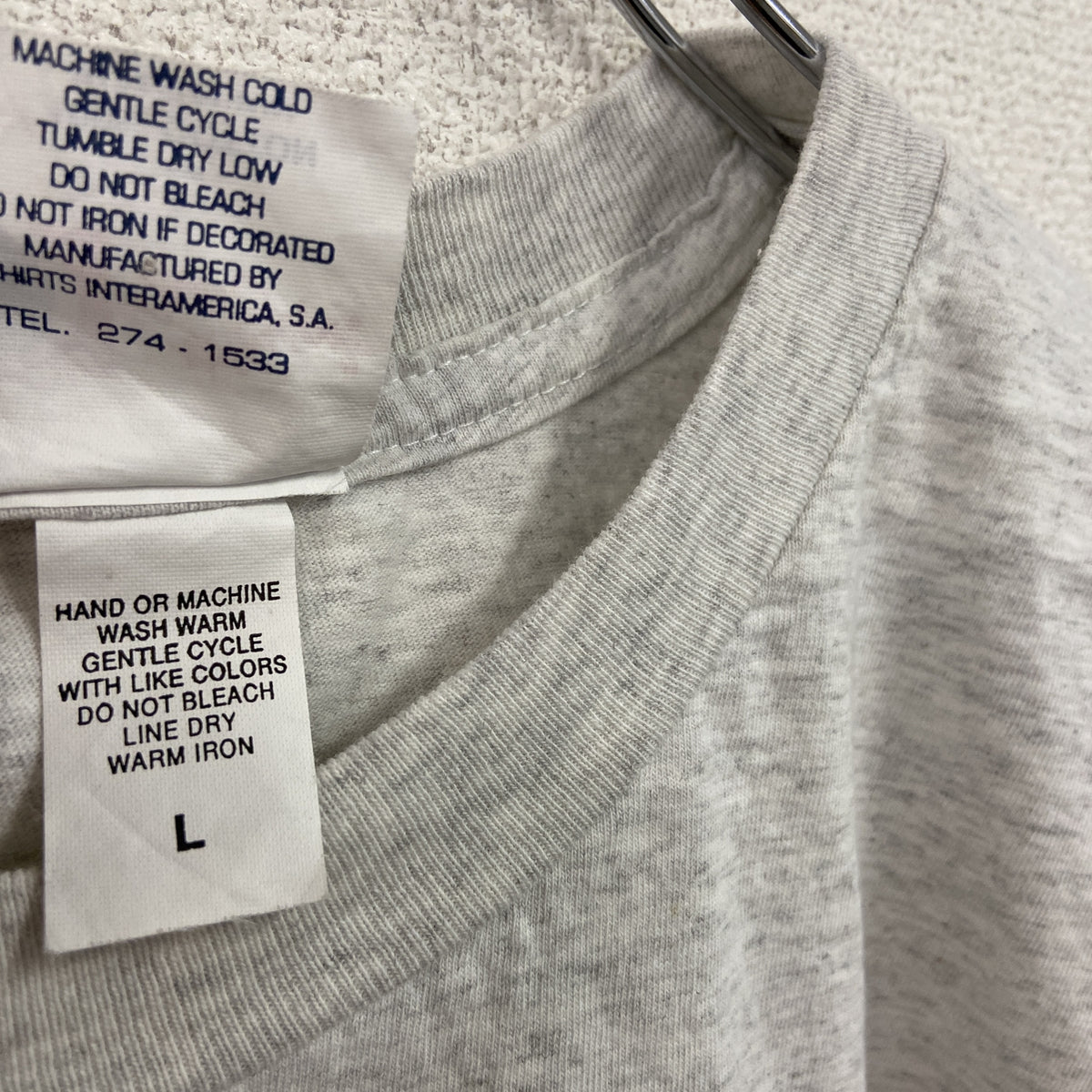 the fun ships　半袖プリントTシャツ　シングルステッチ　ヴィンテージ　霜降りグレー　Lサイズ カットソー メンズ コットン 古着
