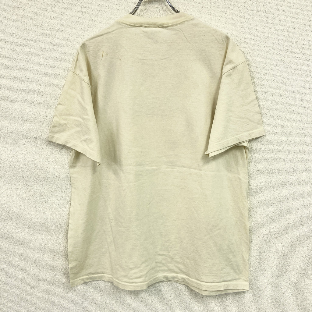 DELTA　デルタ　半袖プリントTシャツ　シングルステッチ　ヴィンテージ 　クリーム色　XLサイズ　古着