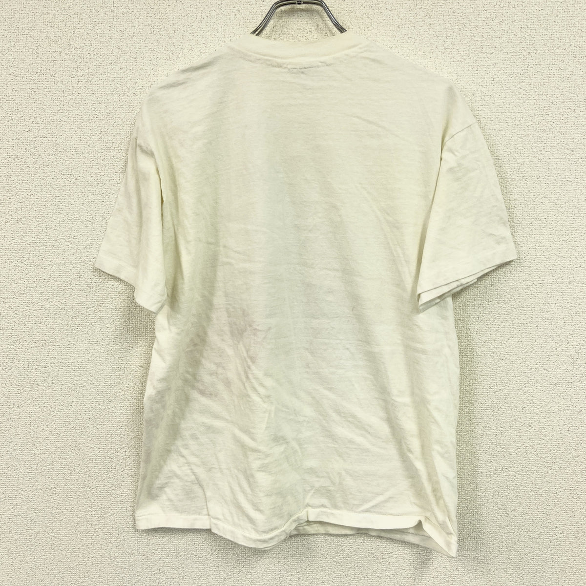Hanes　ヘインズ　半袖プリントTシャツ　シングルステッチ　ヴィンテージ　白　ホワイト　Lサイズ カットソー メンズ コットン 古着