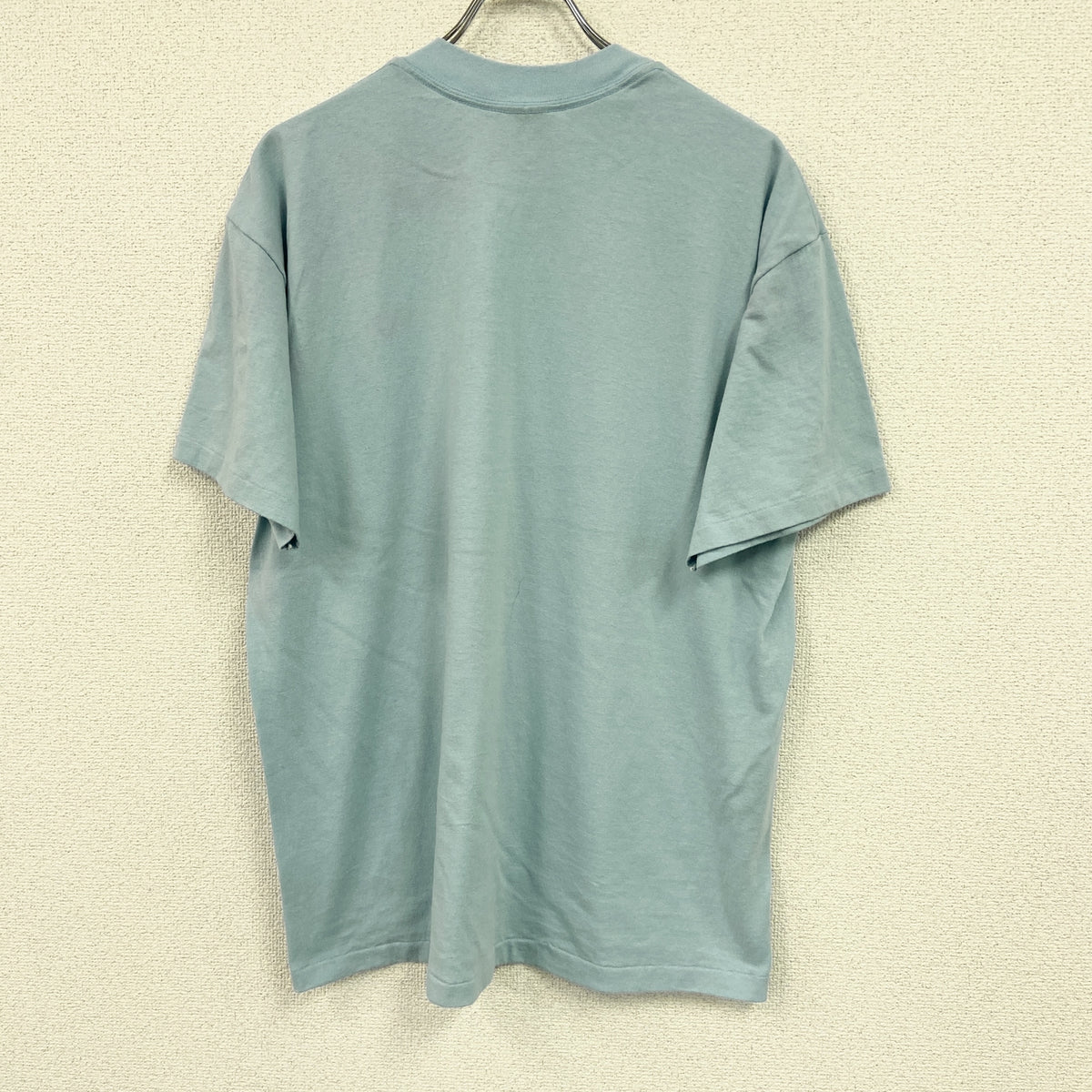 PLATINUMPLUS　半袖プリントTシャツ　シングルステッチ　ヴィンテージ　青　ライトブルー　XLサイズ カットソー メンズ コットン 古着