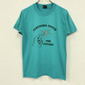FRUIT OF THE LOOM　フルーツオブザルーム　半袖プリントTシャツ　シングルステッチ　ヴィンテージ　青　ブルー　Mサイズ　古着