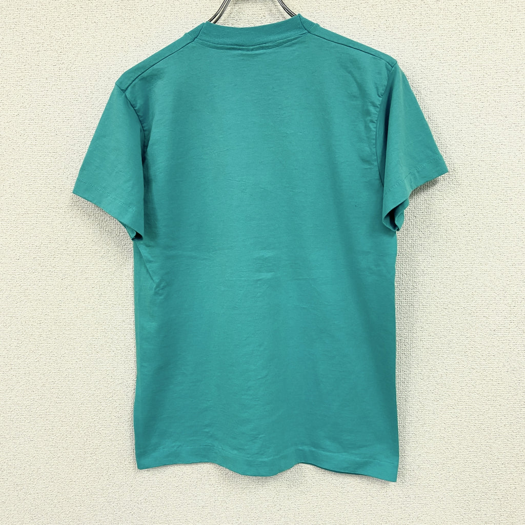 FRUIT OF THE LOOM　フルーツオブザルーム　半袖プリントTシャツ　シングルステッチ　ヴィンテージ　青　ブルー　Mサイズ　古着