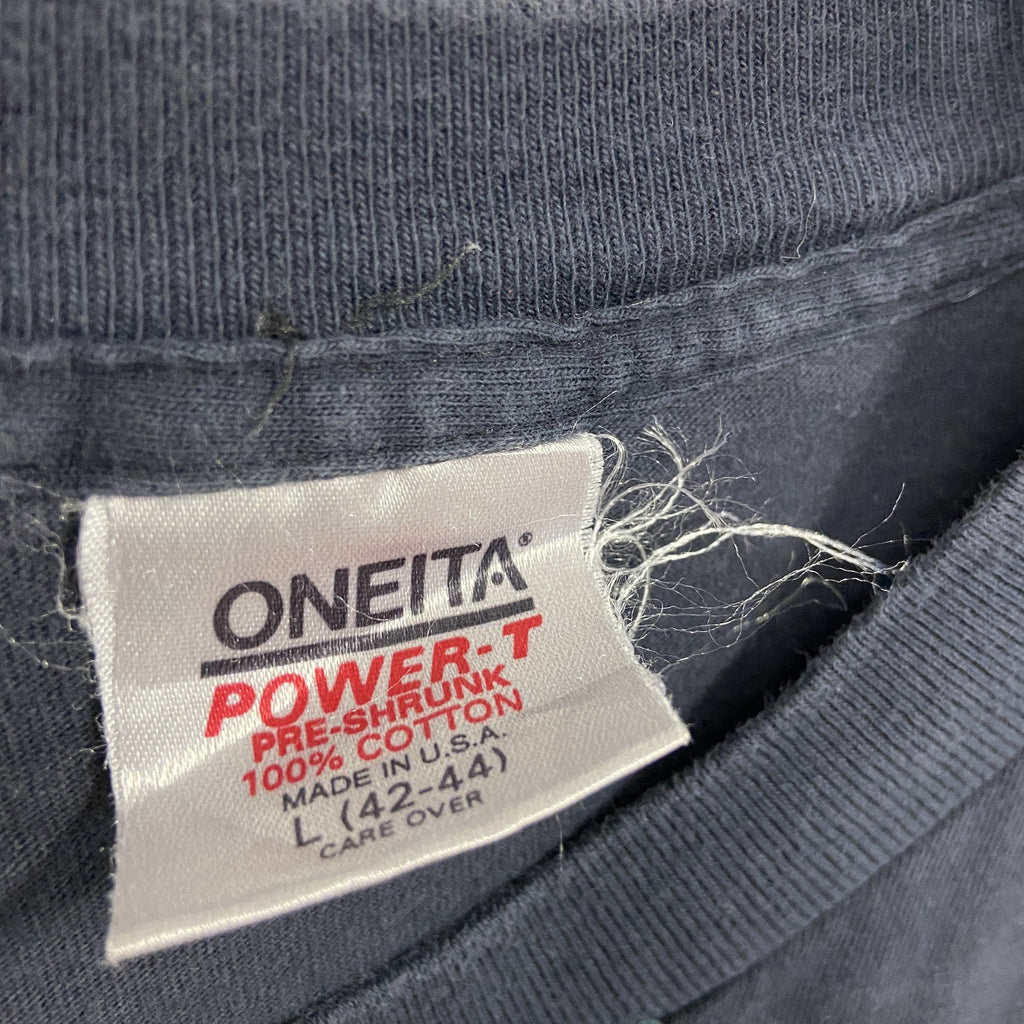 ONEITA　オニータ　半袖プリントTシャツ　シングルステッチ　ヴィンテージ 　黒　ブラック　Lサイズ　古着
