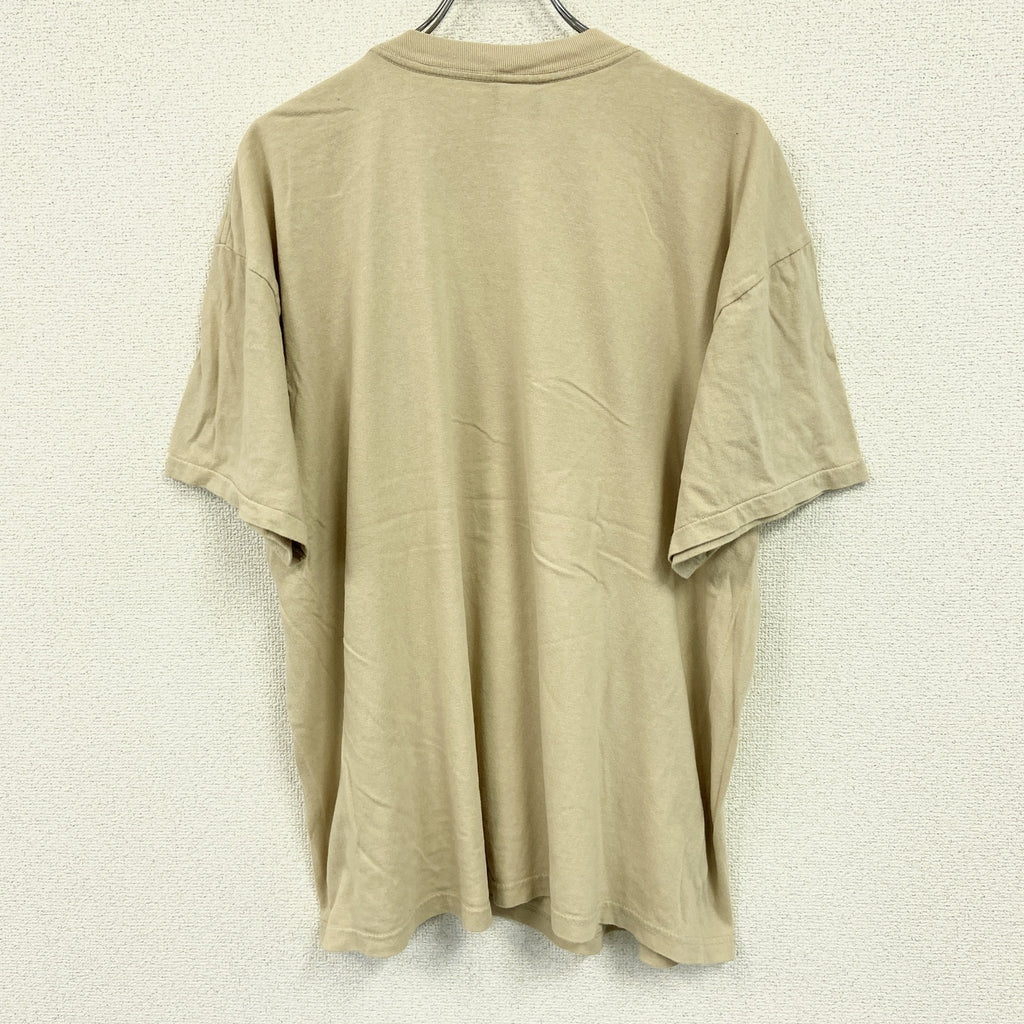 TSi　半袖プリントTシャツ　シングルステッチ　ヴィンテージ ベージュ　XLサイズ カットソー メンズ コットン 古着