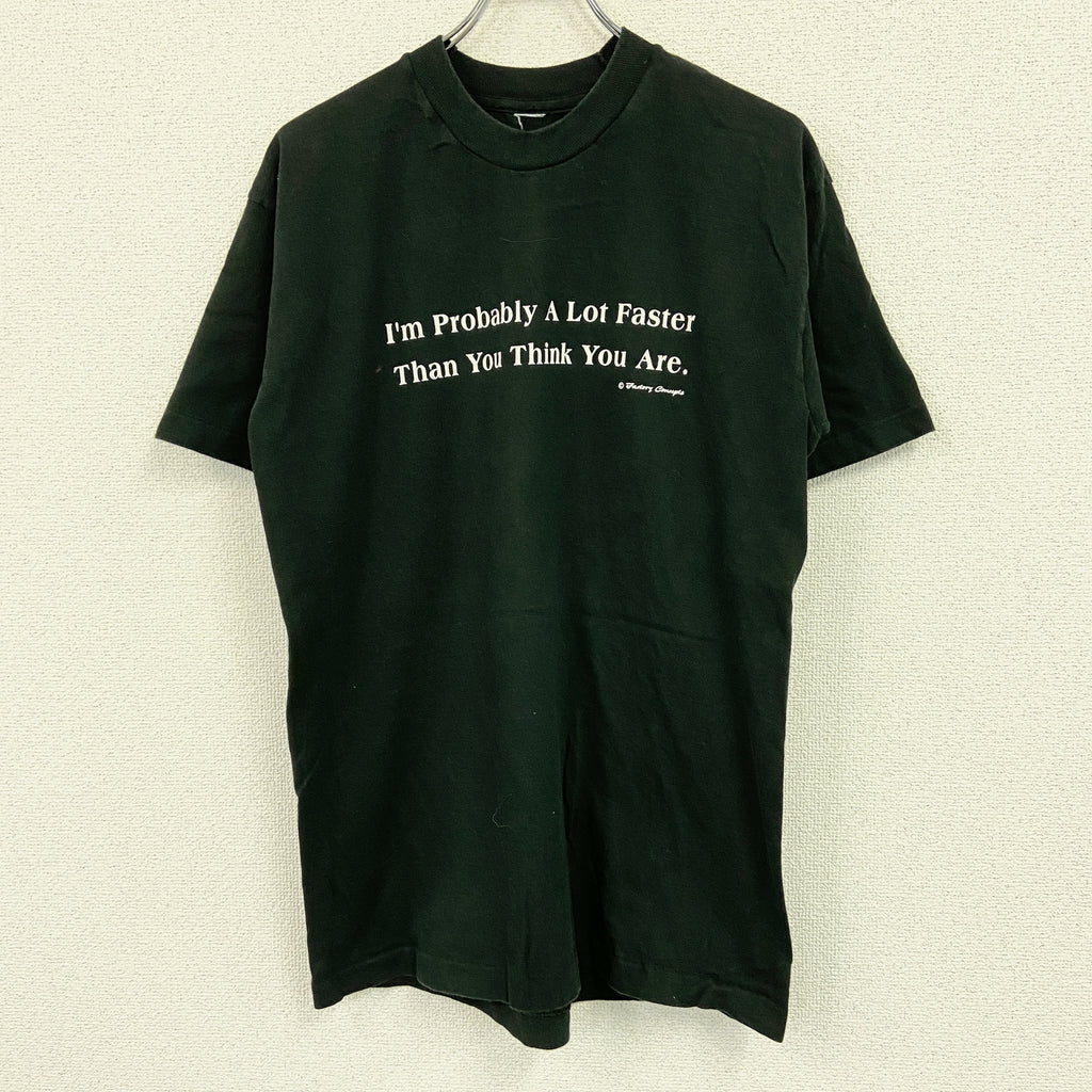 半袖プリントTシャツ　シングルステッチ　ヴィンテージ　黒　ブラック カットソー メンズ 古着