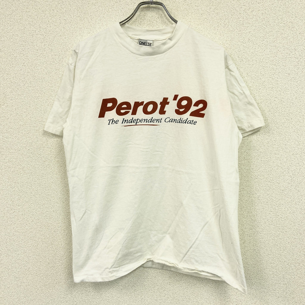 ONEITA　オニータ　半袖プリントTシャツ　シングルステッチ　ヴィンテージ 　白　ホワイト　Lサイズ　古着