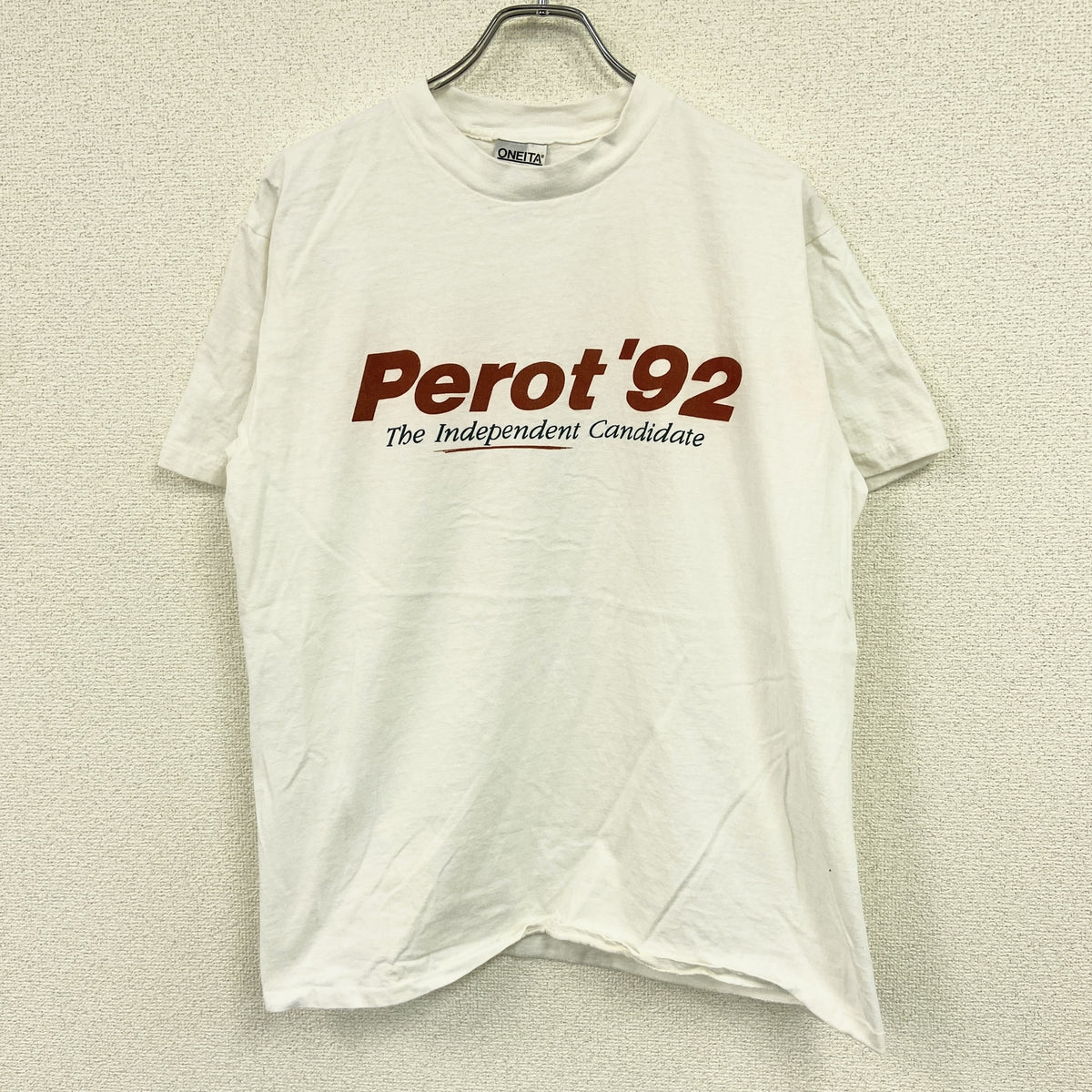 ONEITA　オニータ　半袖プリントTシャツ　シングルステッチ　ヴィンテージ 　白　ホワイト　Lサイズ　古着