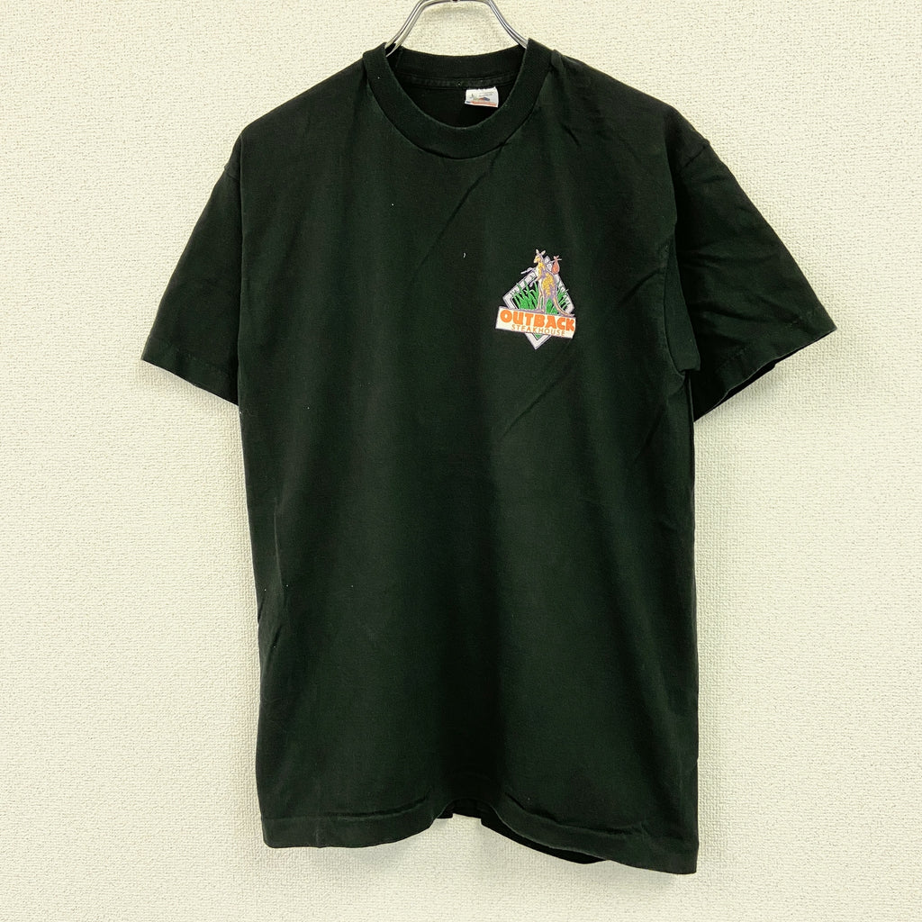 FRUIT OF THE LOOM　フルーツオブザルーム　半袖プリントTシャツ　シングルステッチ　ヴィンテージ　黒　ブラック　Lサイズ カットソー メンズ コットン 古着