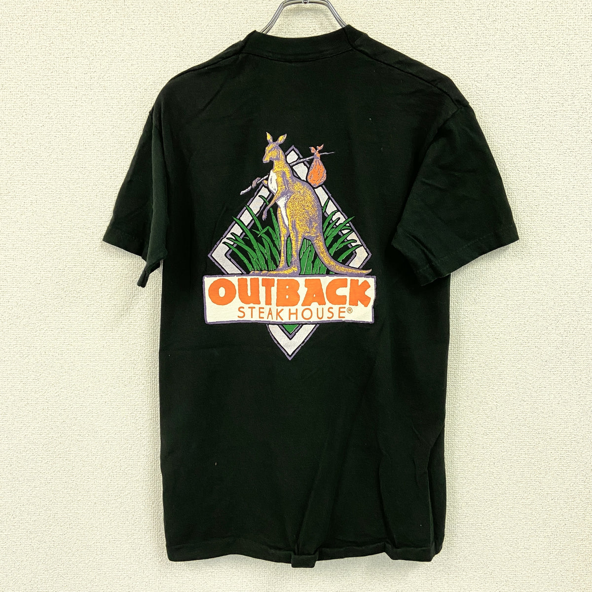 FRUIT OF THE LOOM　フルーツオブザルーム　半袖プリントTシャツ　シングルステッチ　ヴィンテージ　黒　ブラック　Lサイズ カットソー メンズ コットン 古着