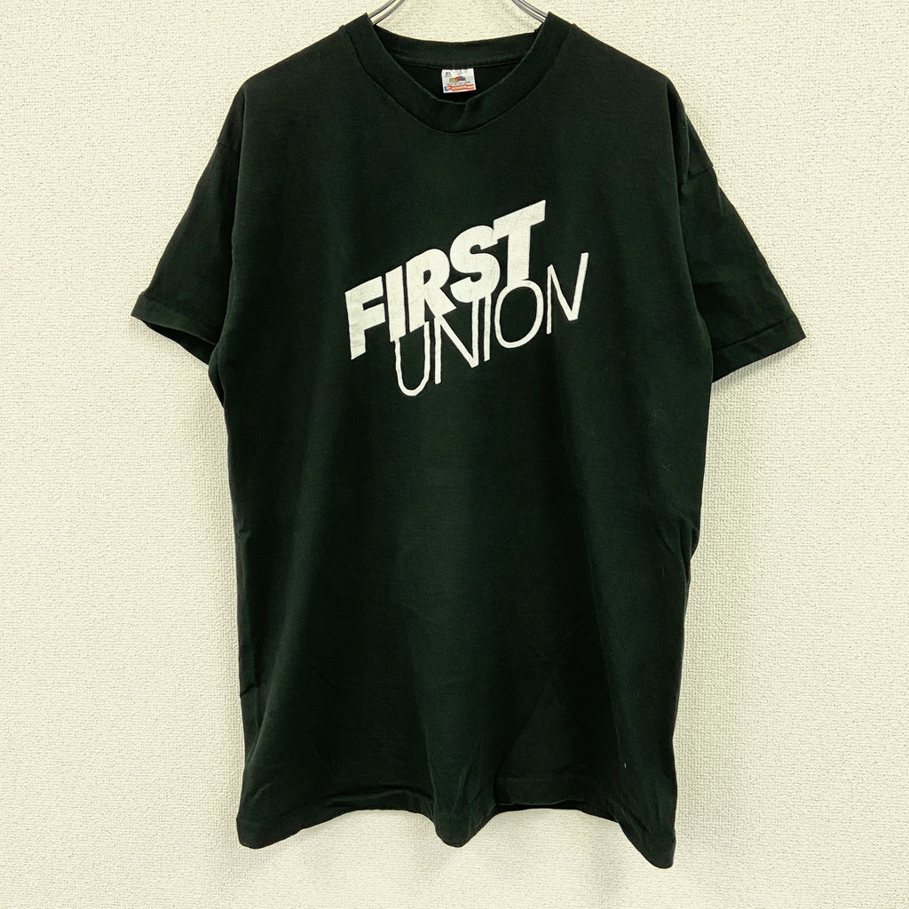 FRUIT OF THE LOOM　フルーツオブザルーム　半袖プリントTシャツ　シングルステッチ　ヴィンテージ　黒　ブラック　XLサイズ　古着