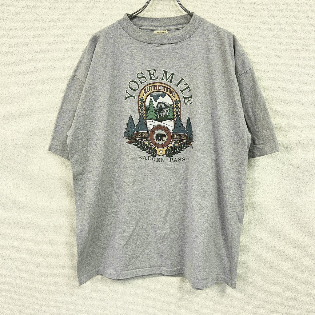PRAIRIE MOUNTAIN　半袖プリントTシャツ　シングルステッチ　ヴィンテージ　グレー　XXLサイズ カットソー メンズ コットン 古着