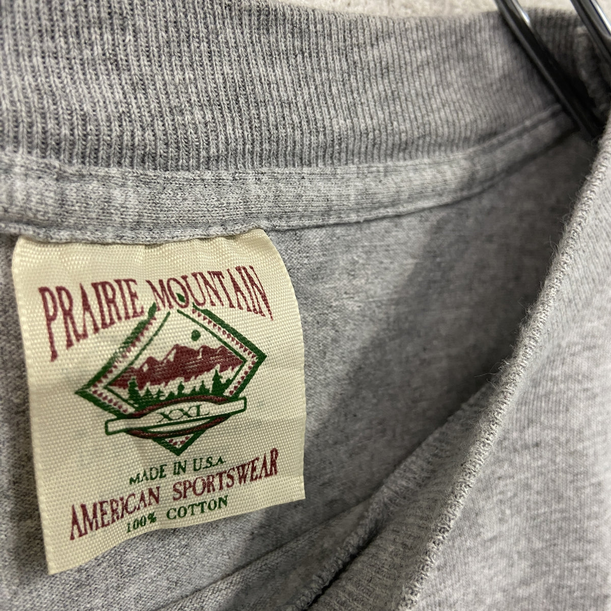 PRAIRIE MOUNTAIN　半袖プリントTシャツ　シングルステッチ　ヴィンテージ　グレー　XXLサイズ カットソー メンズ コットン 古着