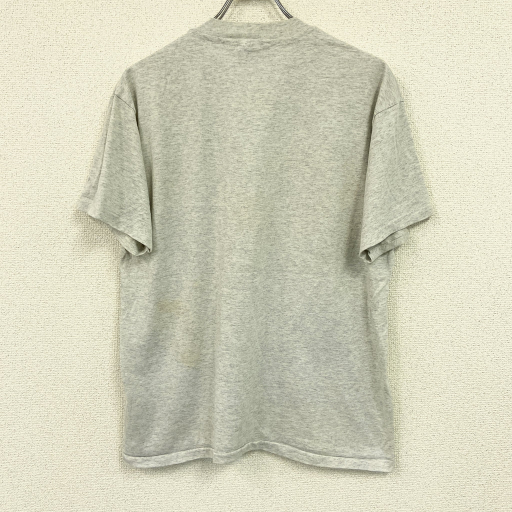 Hanes　ヘインズ　半袖プリントTシャツ　シングルステッチ　ヴィンテージ　灰色　グレー　Lサイズ カットソー メンズ コットン 古着