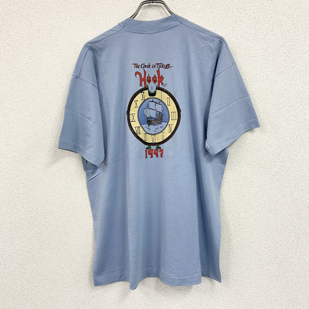 90s　Fruit of the Loom　フルーツオブザルーム　HOOK　フック　半袖Tシャツ　シングルステッチ　ヴィンテージ　青　ブルー　XLサイズ　古着