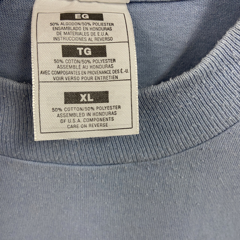 90s　Fruit of the Loom　フルーツオブザルーム　HOOK　フック　半袖Tシャツ　シングルステッチ　ヴィンテージ　青　ブルー　XLサイズ　古着