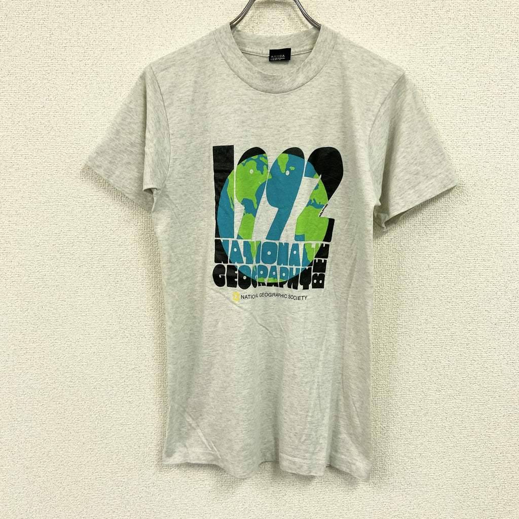 FRUIT OF THE LOOM　フルーツオブザルーム　半袖プリントTシャツ　シングルステッチ　ヴィンテージ　霜降りグレー　Mサイズ カットソー メンズ コットン 古着