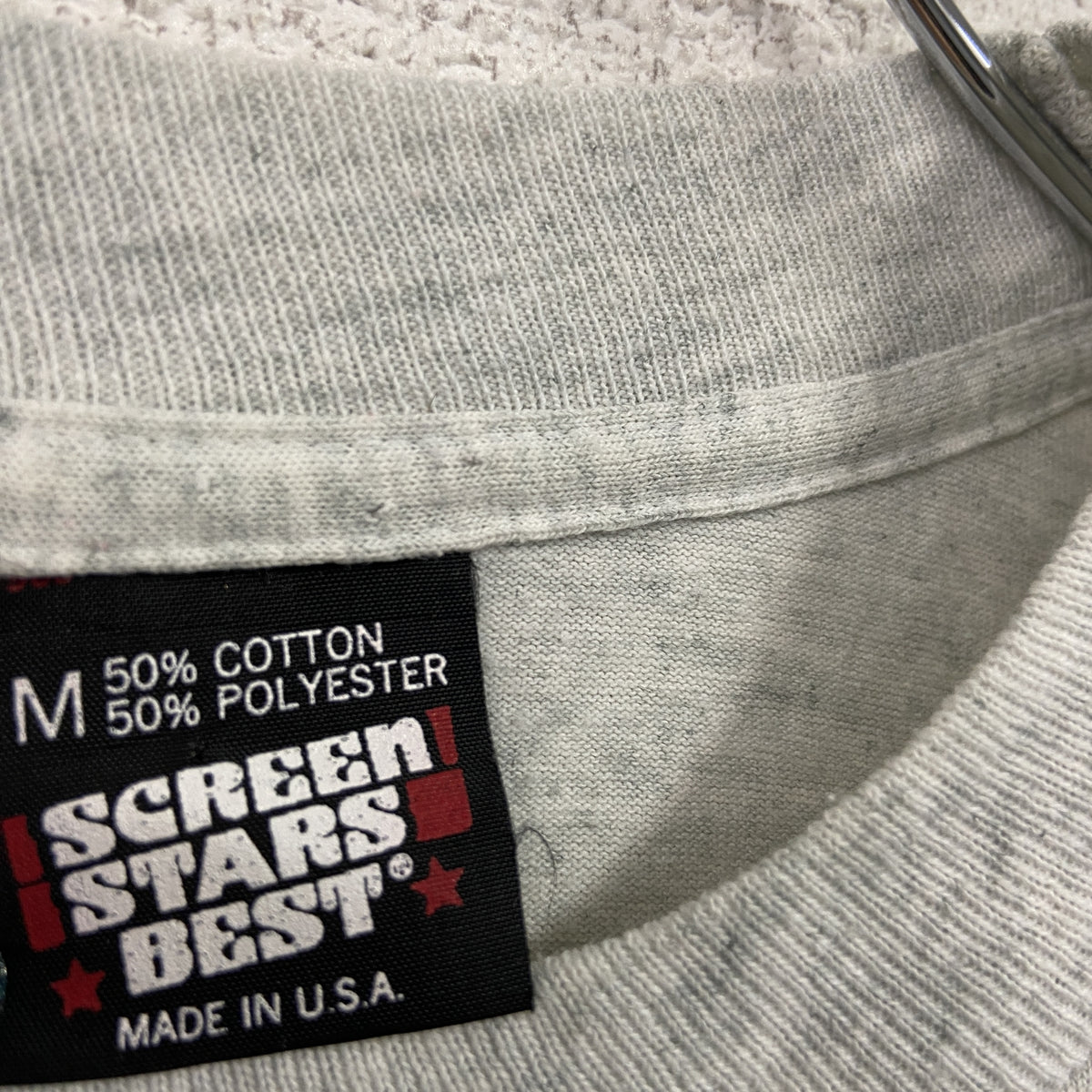 FRUIT OF THE LOOM　フルーツオブザルーム　半袖プリントTシャツ　シングルステッチ　ヴィンテージ　霜降りグレー　Mサイズ カットソー メンズ コットン 古着