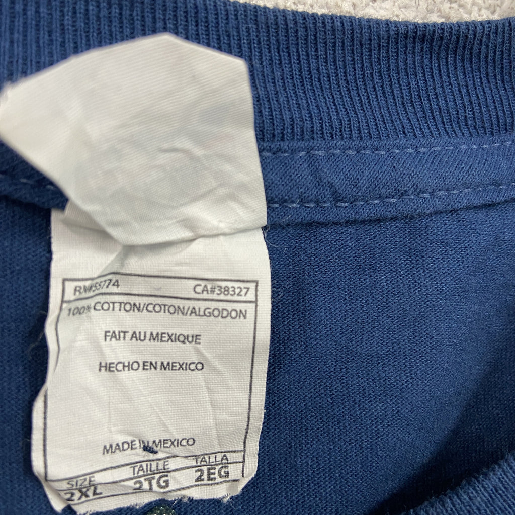 ALSTYLE アルスタイル　半袖プリントTシャツ　シングルステッチ　ヴィンテージ　青　ブルー　2XLサイズ　古着