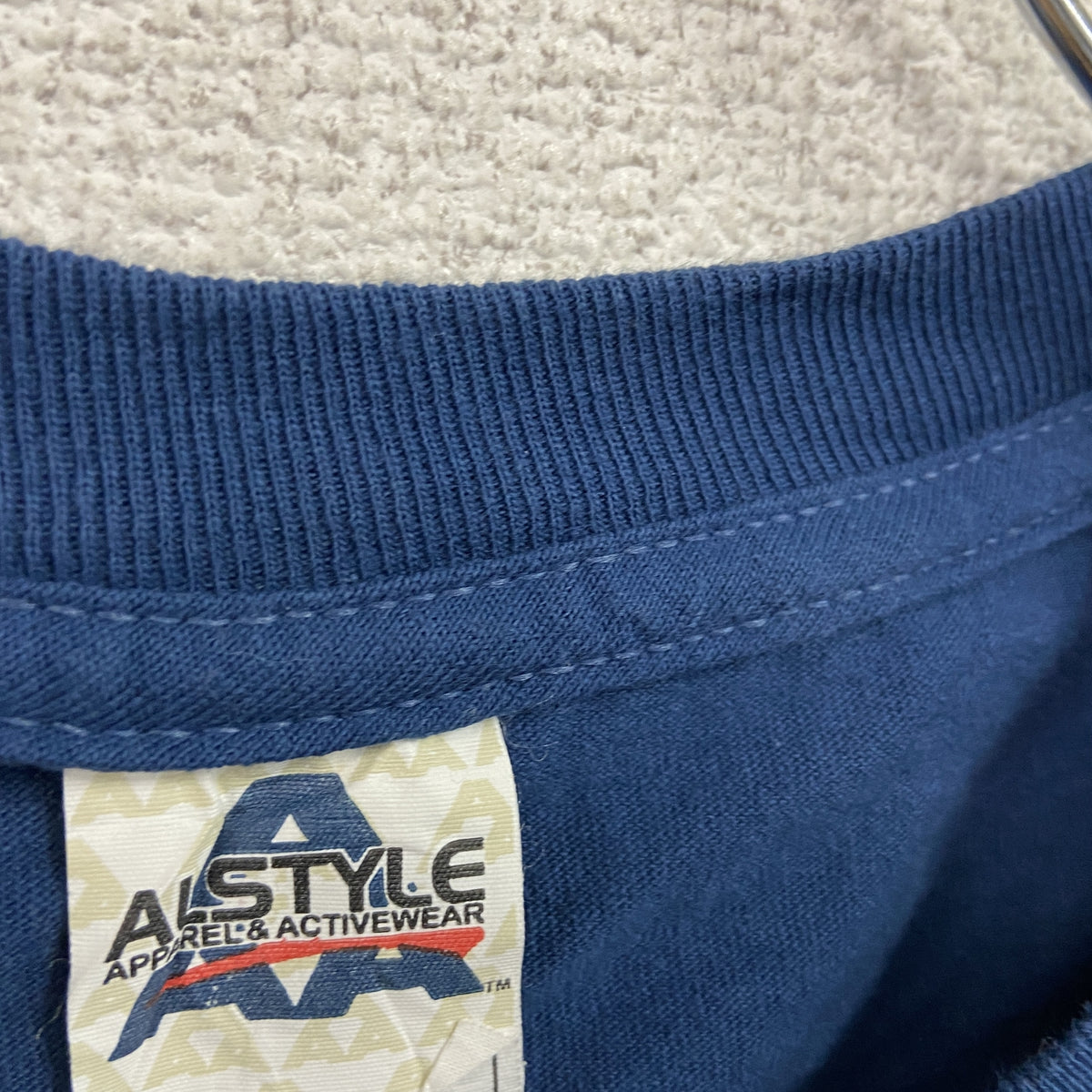 ALSTYLE アルスタイル　半袖プリントTシャツ　シングルステッチ　ヴィンテージ　青　ブルー　2XLサイズ　古着