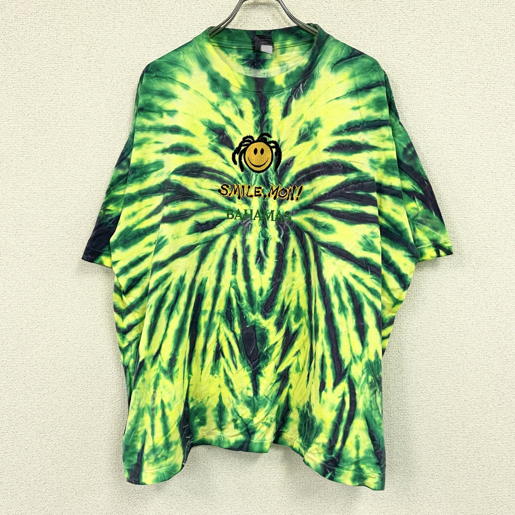 COTTONNET　半袖プリントTシャツ　シングルステッチ　ヴィンテージ　タイダイ柄　マルチカラー　2XLサイズ　古着