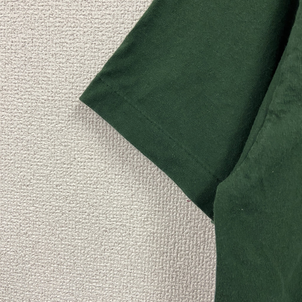 TULTEX　タルテックス　半袖プリントTシャツ　シングルステッチ　ヴィンテージ　緑　グリーン　Lサイズ カットソー メンズ コットン 古着