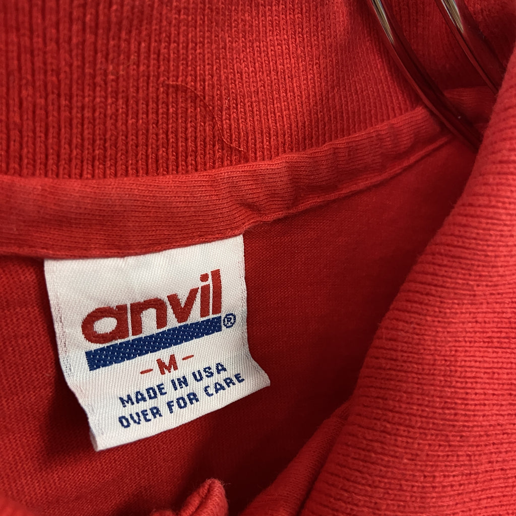 anvil　アンヴィル　半袖ポロシャツ　赤　レッド　Mサイズ メンズ コットン 古着