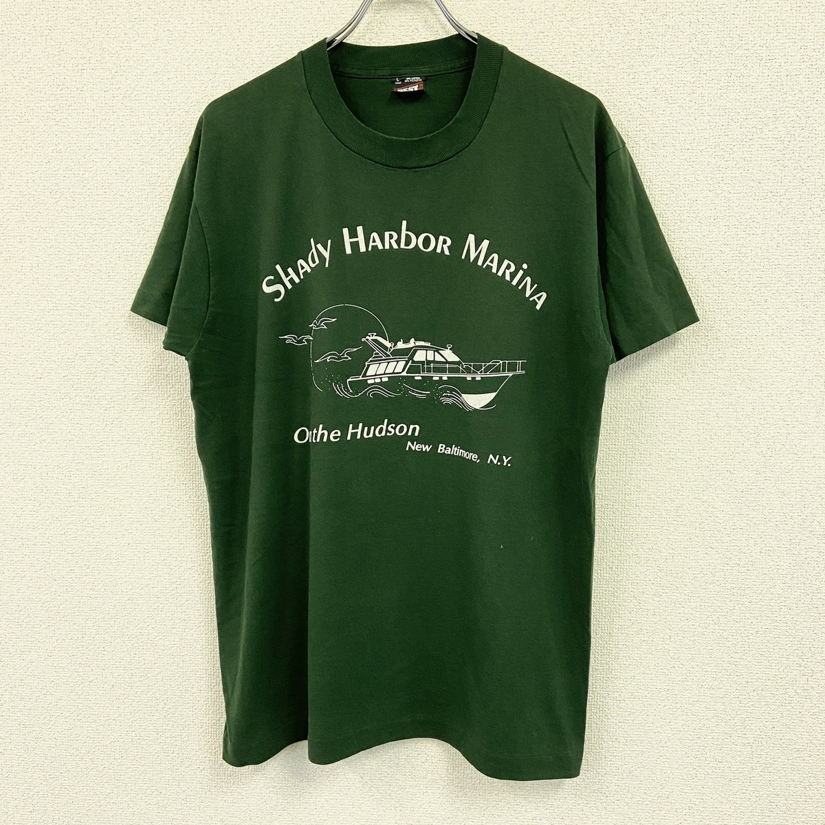 FRUIT OF THE LOOM　フルーツオブザルーム　半袖プリントTシャツ　シングルステッチ　ヴィンテージ　緑　グリーン　Lサイズ　古着