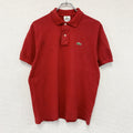 LACOSTE　ラコステ　半袖ポロシャツ　刺ロゴ　赤　レッド　5サイズ　古着
