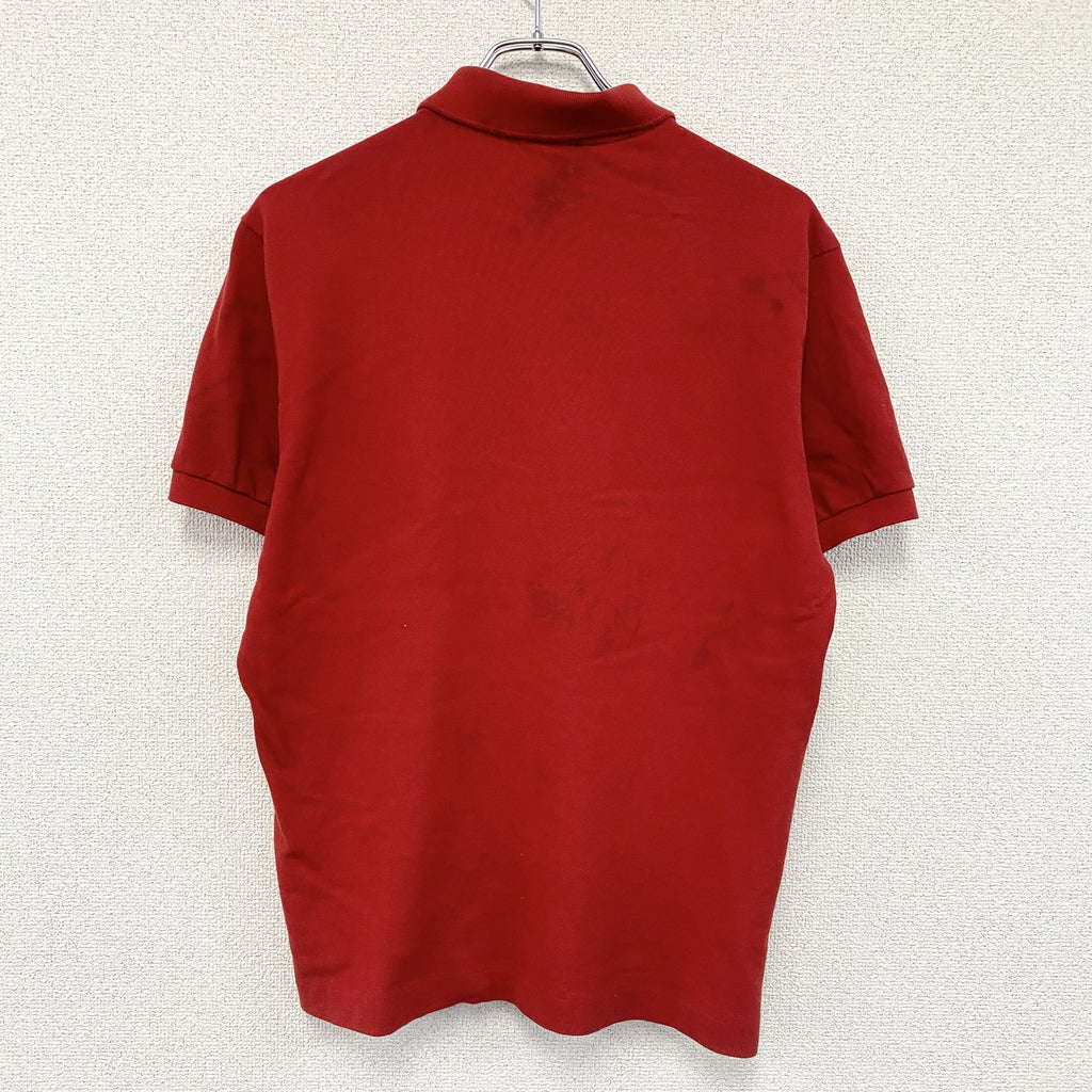 LACOSTE　ラコステ　半袖ポロシャツ　刺ロゴ　赤　レッド　5サイズ　古着