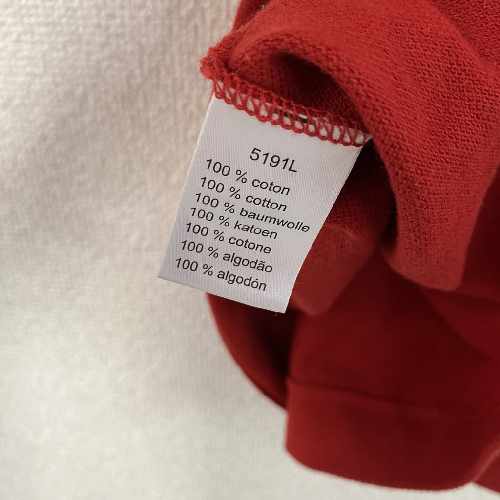 LACOSTE　ラコステ　半袖ポロシャツ　刺ロゴ　赤　レッド　5サイズ　古着