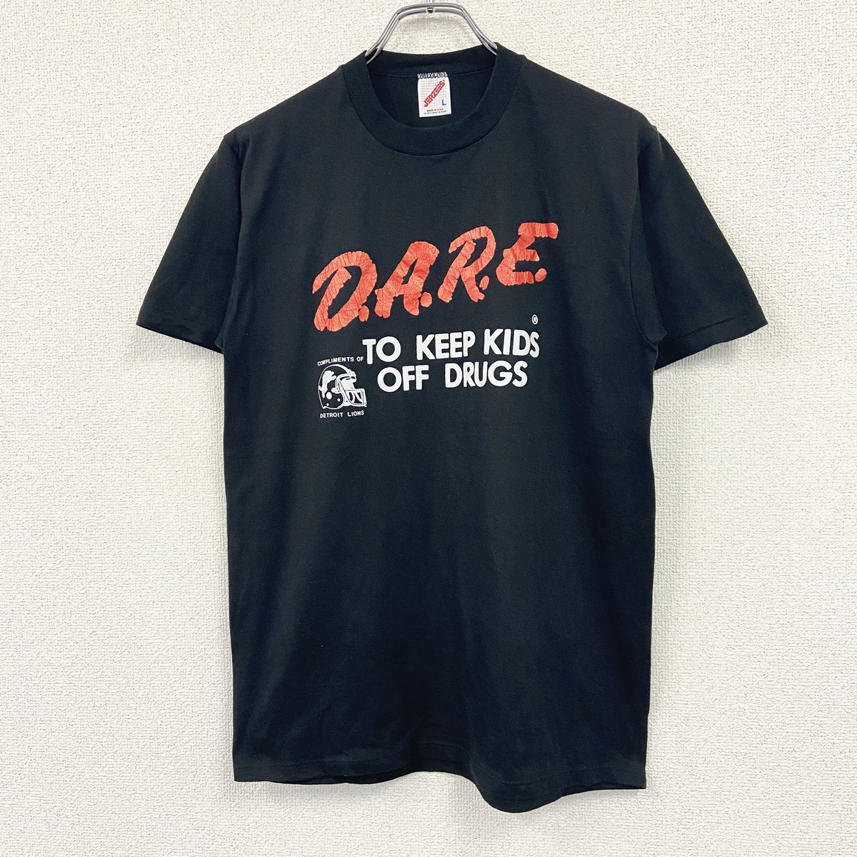 JERZEES　ジャージーズ　半袖プリントTシャツ　シングルステッチ　ヴィンテージ　黒　ブラック　Lサイズ　古着