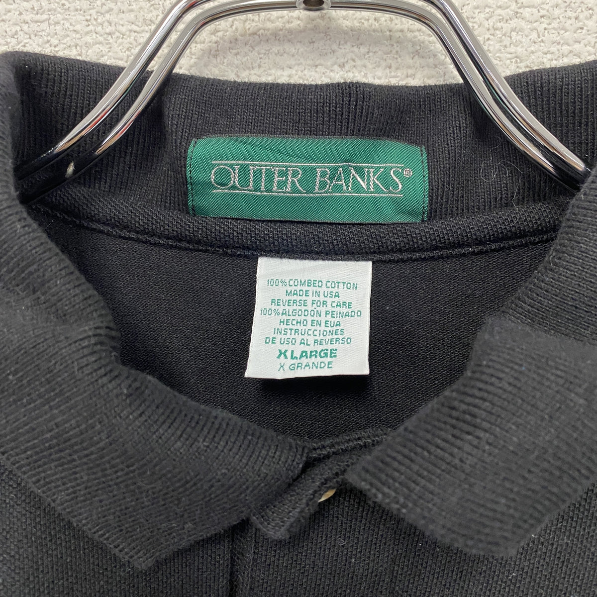 OUTER BANKS　半袖ポロシャツ　黒　ブラック　XLサイズ　古着