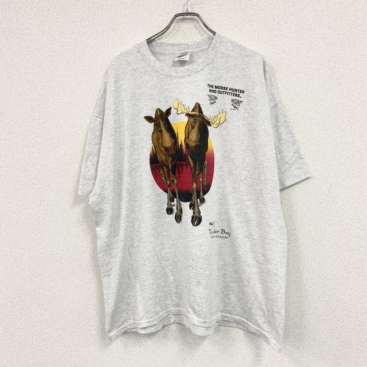 Hanes　ヘインズ　半袖プリントTシャツ　シングルステッチ　ヴィンテージ　霜降りグレー　XXLサイズ　古着