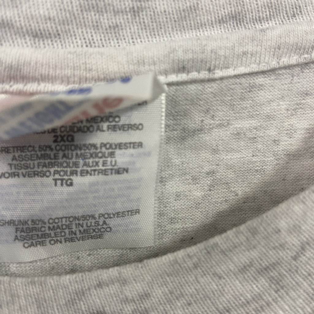 Hanes　ヘインズ　半袖プリントTシャツ　シングルステッチ　ヴィンテージ　霜降りグレー　XXLサイズ　古着