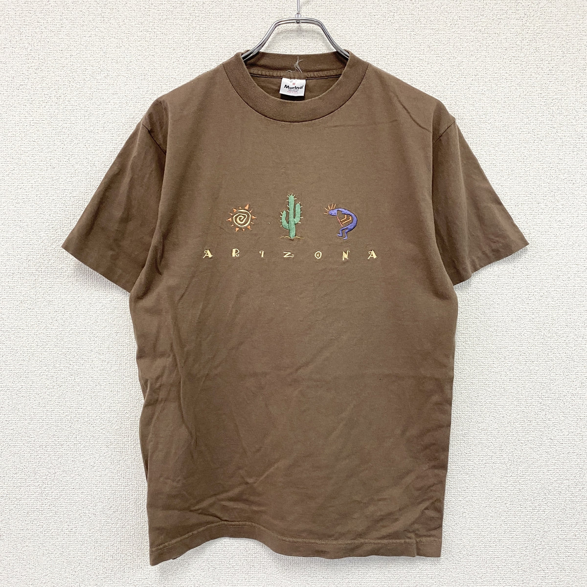 Murina　半袖プリントTシャツ　シングルステッチ　ヴィンテージ　茶色　ブラウン　Mサイズ　古着