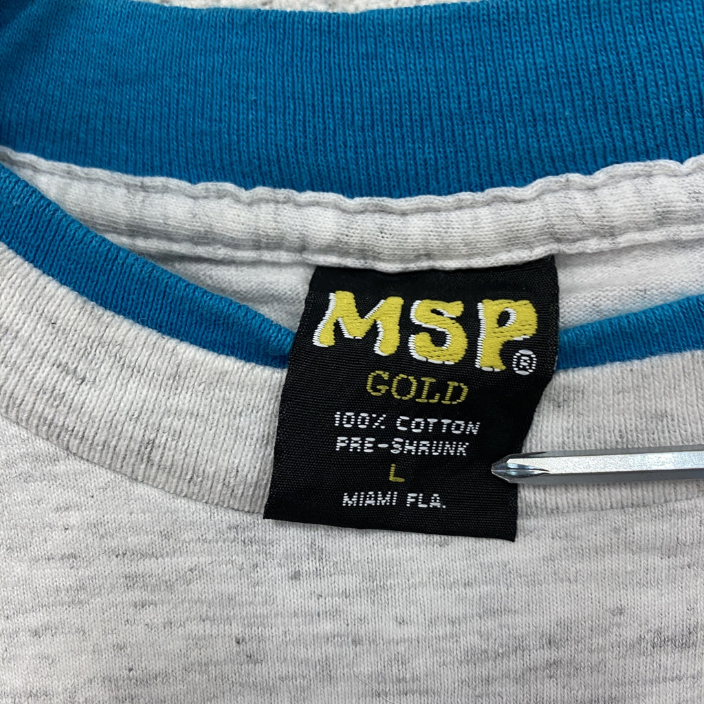 MSP GOLD　半袖プリントTシャツ　ヴィンテージ　グレー　Lサイズ　古着