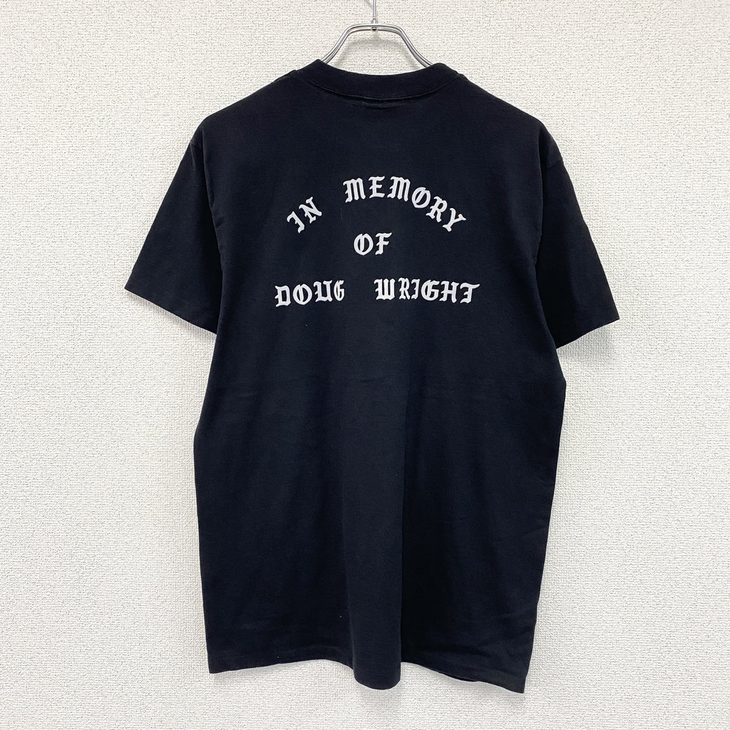 半袖プリントTシャツ　シングルステッチ　ヴィンテージ　黒　ブラック　Lサイズ　古着