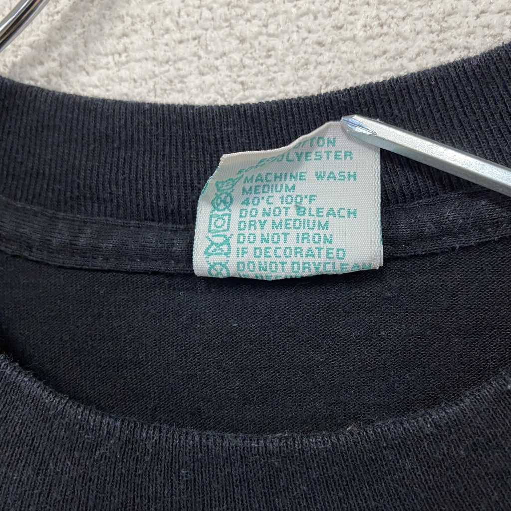 半袖プリントTシャツ　シングルステッチ　ヴィンテージ　黒　ブラック　Lサイズ　古着