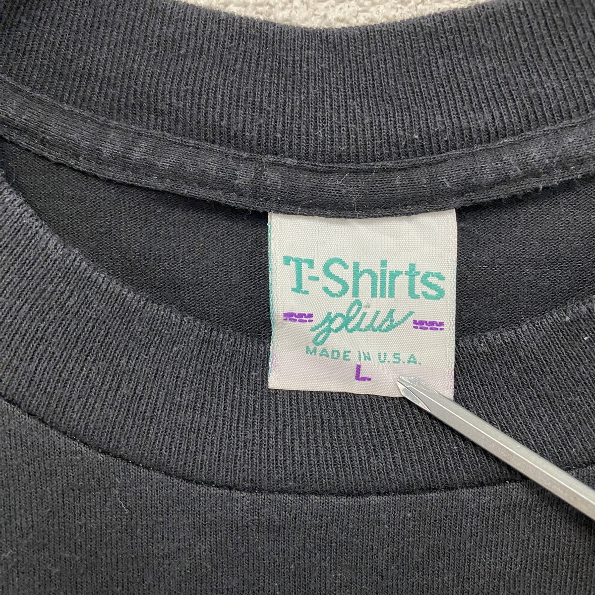 半袖プリントTシャツ　シングルステッチ　ヴィンテージ　黒　ブラック　Lサイズ　古着