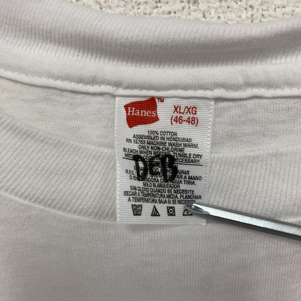 Hanes　ヘインズ　半袖Tシャツ　シングルステッチ　ヴィンテージ　無地　白　ホワイト　XLサイズ　古着