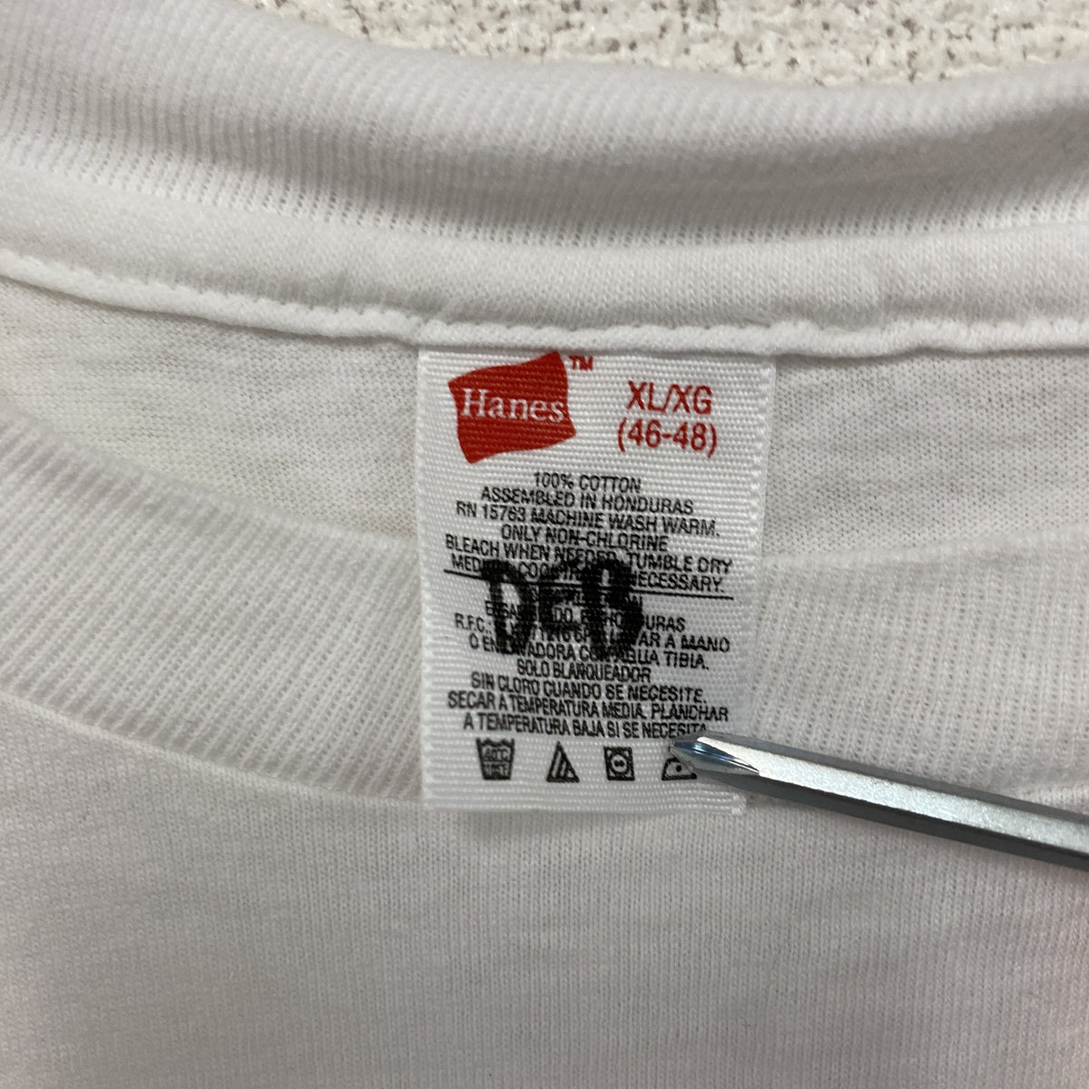 Hanes　ヘインズ　半袖Tシャツ　シングルステッチ　ヴィンテージ　無地　白　ホワイト　XLサイズ　古着