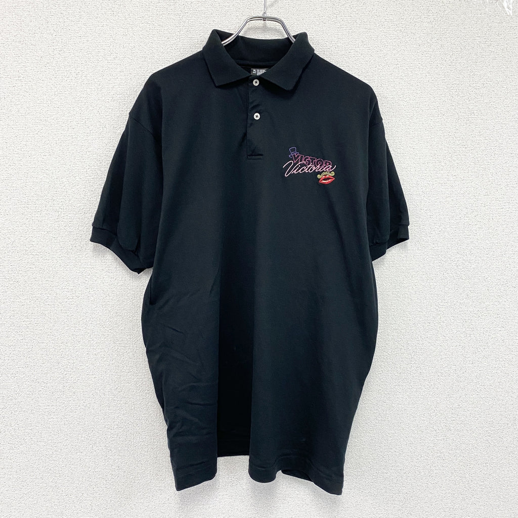 FRUIT OF THE LOOM　フルーツオブザルーム　半袖ポロシャツ　黒　ブラック　XLサイズ　古着