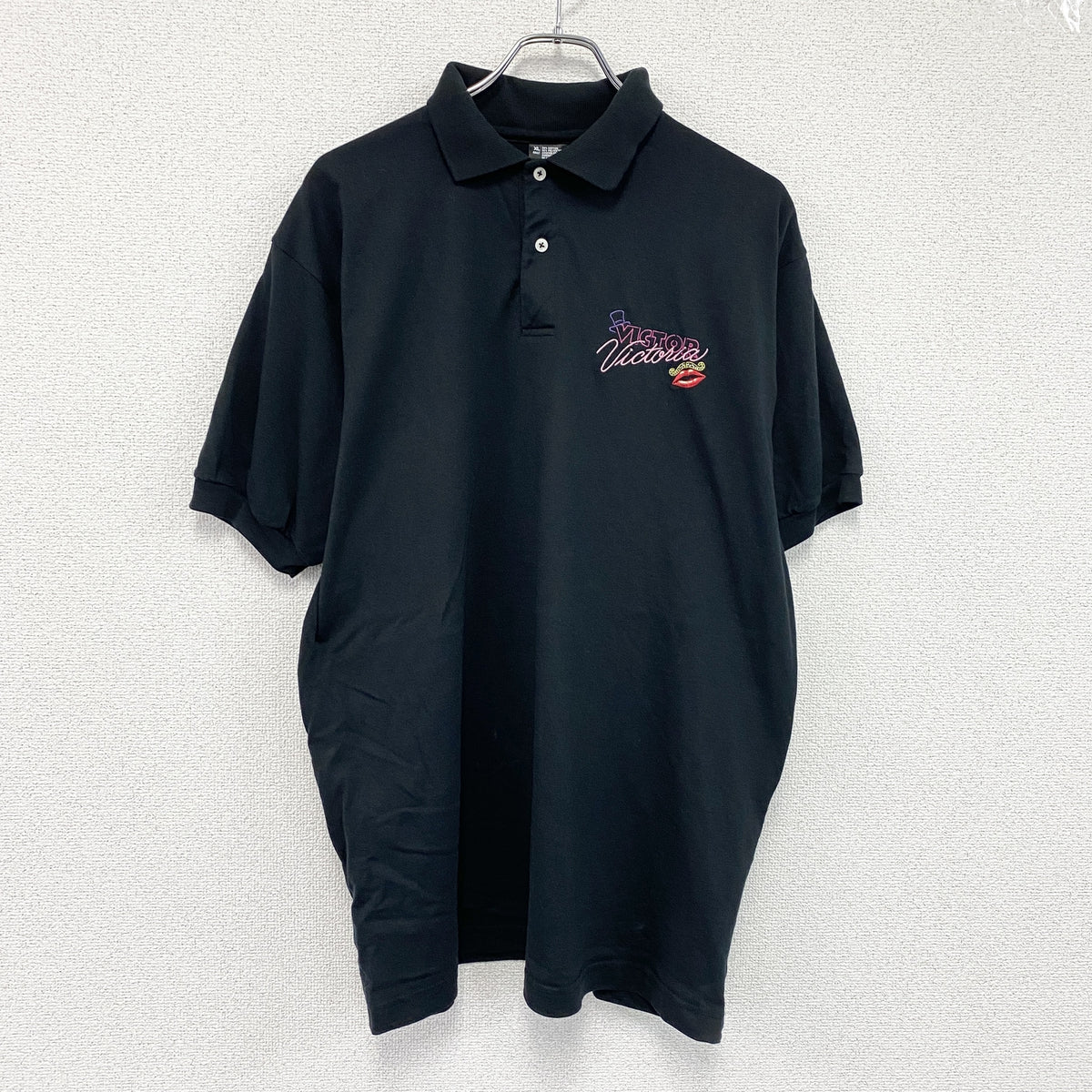 FRUIT OF THE LOOM　フルーツオブザルーム　半袖ポロシャツ　黒　ブラック　XLサイズ　古着