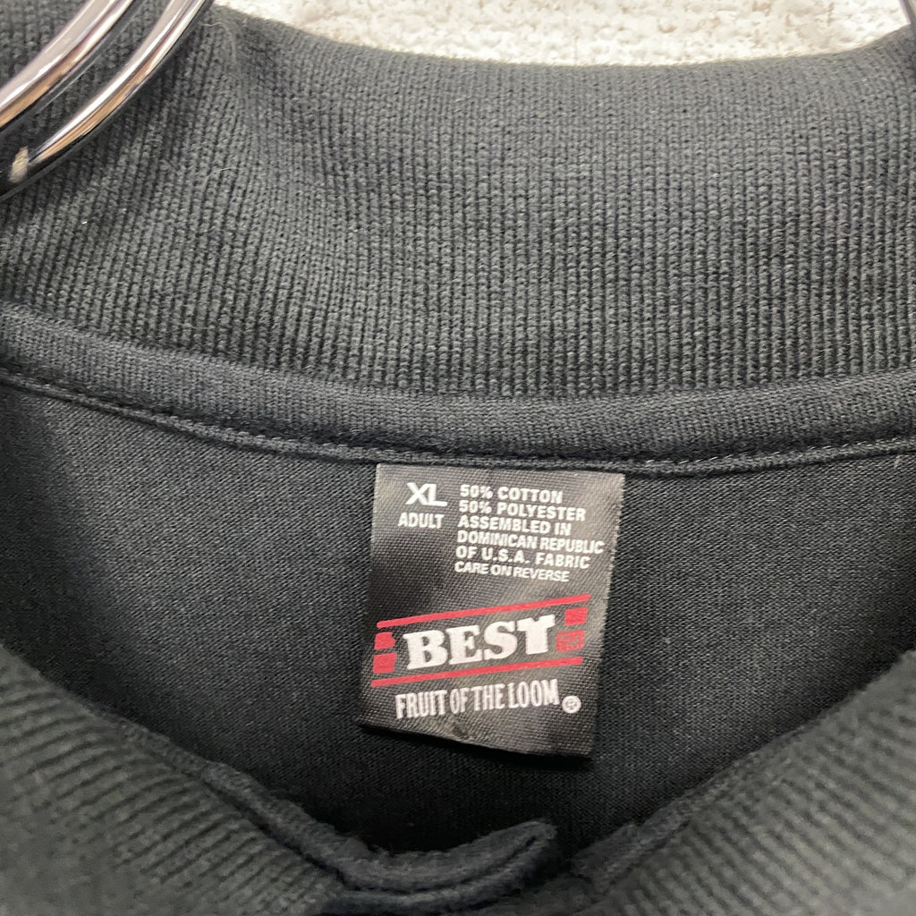FRUIT OF THE LOOM　フルーツオブザルーム　半袖ポロシャツ　黒　ブラック　XLサイズ　古着