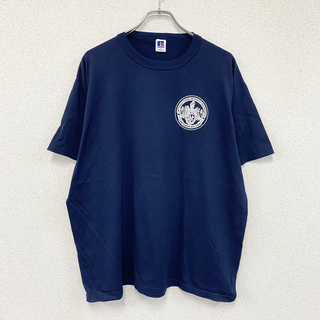 RUSSELL ATHLETIC　ラッセルアスレチック　半袖プリントTシャツ　シングルステッチ　ヴィンテージ　紺　ネイビー　XLサイズ　古着